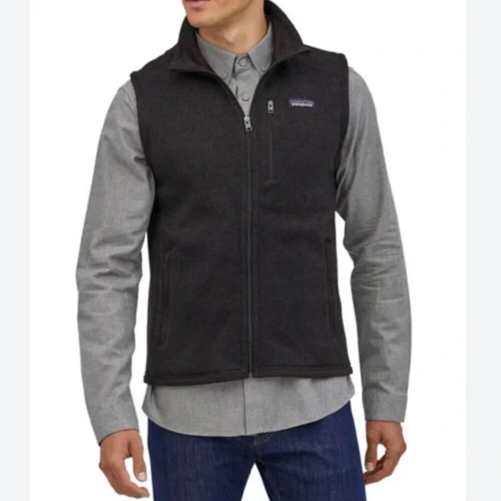 Patagonia Better Sweater Vest Mens Large Black Fleece Lined Full Zip Gorpcore